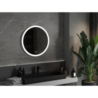 Osvětlené koupelnové zrcadlo Mexen Oro, kulaté 70 cm, LED 6000K, 9824-070-070-611-00