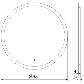 Osvětlené koupelnové zrcadlo Mexen Oro, kulaté 70 cm, LED 6000K, 9824-070-070-611-00