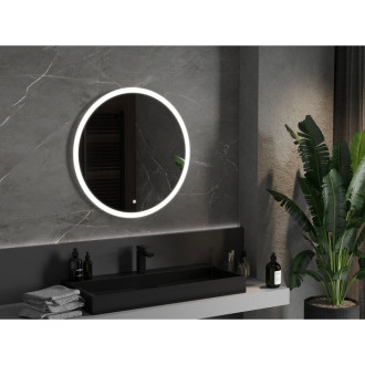 Osvětlené koupelnové zrcadlo Mexen Oro, kulaté 80 cm, LED 6000K, 9824-080-080-611-00