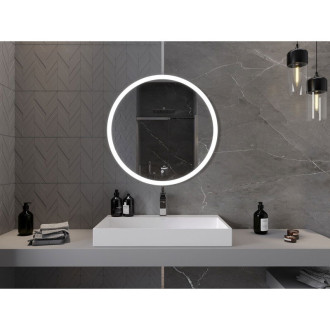 Osvětlené koupelnové zrcadlo Mexen Oro, kulaté 80 cm, LED 6000K, 9824-080-080-611-00