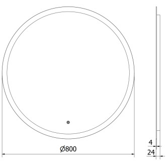 Osvětlené koupelnové zrcadlo Mexen Oro, kulaté 80 cm, LED 6000K, 9824-080-080-611-00