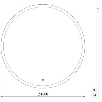 Osvětlené koupelnové zrcadlo Mexen Oro, kulaté 100 cm, LED 6000K, 9824-100-100-611-00