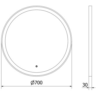 Mexen Esso koupelnové zrcadlo, kulaté 70 cm, LED 6000K, zlatý rám 9825-070-070-611-50