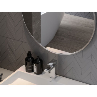 Kulaté koupelnové zrcadlo Mexen Loft 40 cm, nerezový rám - 9850-040-040-000-10