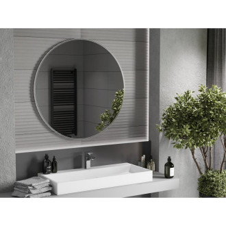 Kulaté koupelnové zrcadlo Mexen Loft 100 cm, nerezový rám - 9850-100-100-000-10
