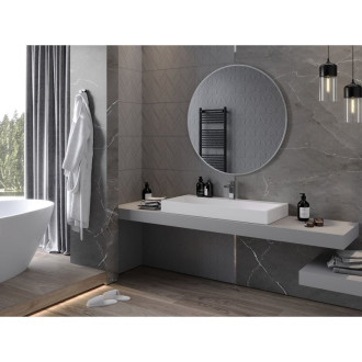 Kulaté koupelnové zrcadlo Mexen Loft 100 cm, nerezový rám - 9850-100-100-000-10