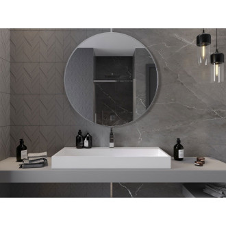 Kulaté koupelnové zrcadlo Mexen Loft 100 cm, nerezový rám - 9850-100-100-000-10