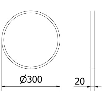 Mexen Loft kulaté koupelnové zrcadlo 30 cm, bílý rám - 9850-030-030-000-20