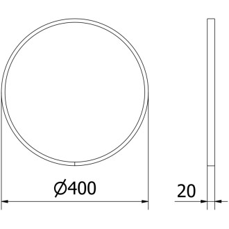 Mexen Loft kulaté koupelnové zrcadlo 40 cm, bílý rám - 9850-040-040-000-20