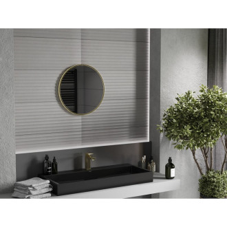 Mexen Loft kulaté koupelnové zrcadlo 50 cm, zlatý rám - 9850-050-050-000-50