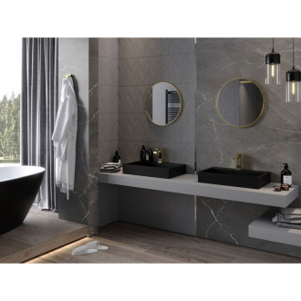 Mexen Loft kulaté koupelnové zrcadlo 50 cm, zlatý rám - 9850-050-050-000-50