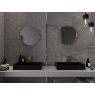 Mexen Loft kulaté koupelnové zrcadlo 50 cm, zlatý rám - 9850-050-050-000-50