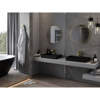Kulaté koupelnové zrcadlo Mexen Loft 65 cm, zlatý rám - 9850-065-065-000-50