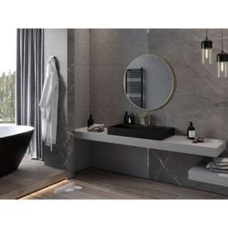 Kulaté koupelnové zrcadlo Mexen Loft 85 cm, zlatý rám - 9850-085-085-000-50