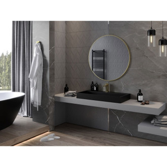 Kulaté koupelnové zrcadlo Mexen Loft 95 cm, zlatý rám - 9850-095-095-000-50