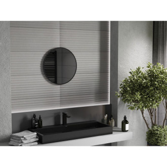 Mexen Loft kulaté koupelnové zrcadlo 30 cm, černý rám - 9850-030-030-000-70