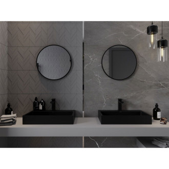 Mexen Loft kulaté koupelnové zrcadlo 30 cm, černý rám - 9850-030-030-000-70