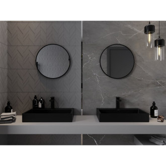 Mexen Loft kulaté koupelnové zrcadlo 55 cm, černý rám - 9850-055-055-000-70