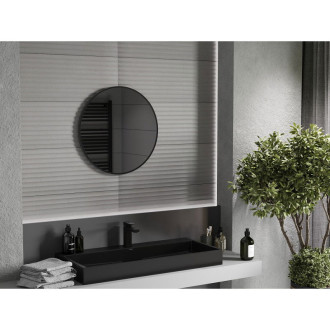 Mexen Loft kulaté koupelnové zrcadlo 65 cm, černý rám - 9850-065-065-000-70