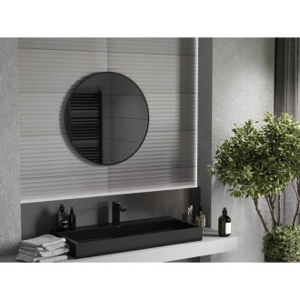 Mexen Loft kulaté koupelnové zrcadlo 70 cm, černý rám - 9850-070-070-000-70