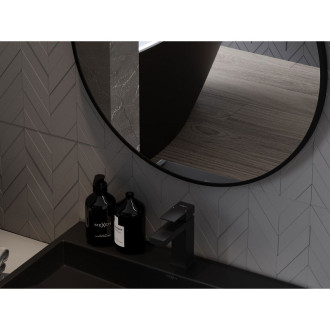 Kulaté koupelnové zrcadlo Mexen Loft 85 cm, černý rám - 9850-085-085-000-70
