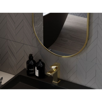 Mexen Loft oválné koupelnové zrcadlo 75 x 40 cm, zlatý rám - 9851-075-040-000-50