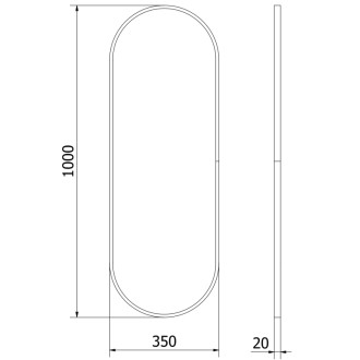 Mexen Loft oválné koupelnové zrcadlo 100 x 35 cm, zlatý rám - 9851-100-035-000-50