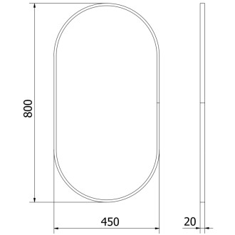 Mexen Loft oválné koupelnové zrcadlo 80 x 45 cm, černý rám - 9851-080-045-000-70