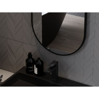 Mexen Loft oválné koupelnové zrcadlo 100 x 50 cm, černý rám - 9851-100-050-000-70
