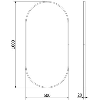 Mexen Loft oválné koupelnové zrcadlo 100 x 50 cm, černý rám - 9851-100-050-000-70