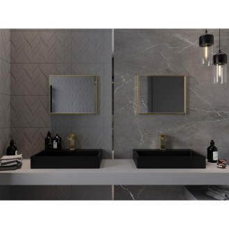 Mexen Loft obdélníkové koupelnové zrcadlo 50 x 40 cm, zlatý rám - 9852-050-040-000-50