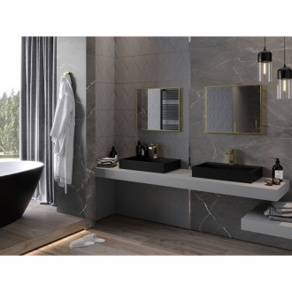 Mexen Loft obdélníkové koupelnové zrcadlo 60 x 50 cm, zlatý rám - 9852-060-050-000-50