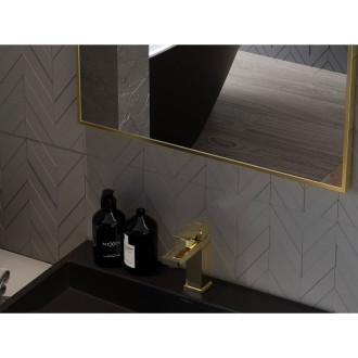 Mexen Loft obdélníkové koupelnové zrcadlo 60 x 50 cm, zlatý rám - 9852-060-050-000-50
