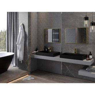 Mexen Loft obdélníkové koupelnové zrcadlo 70 x 50 cm, zlatý rám - 9852-070-050-000-50