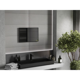 Mexen Loft obdélníkové koupelnové zrcadlo 60 x 40 cm, černý rám - 9852-060-040-000-70