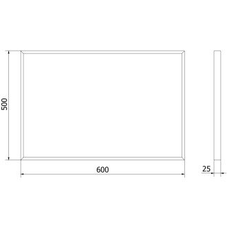 Mexen Loft obdélníkové koupelnové zrcadlo 60 x 40 cm, černý rám - 9852-060-040-000-70