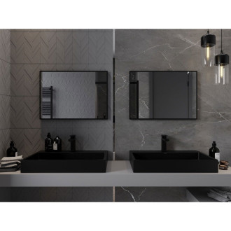 Mexen Loft obdélníkové koupelnové zrcadlo 70 x 50 cm, černý rám - 9852-070-050-000-70