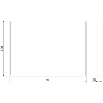 Mexen Loft obdélníkové koupelnové zrcadlo 70 x 50 cm, černý rám - 9852-070-050-000-70