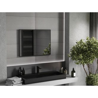 Mexen Loft obdélníkové koupelnové zrcadlo 80 x 60 cm, černý rám - 9852-080-060-000-70