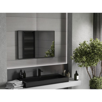 Mexen Loft obdélníkové koupelnové zrcadlo 90 x 60 cm, černý rám - 9852-090-060-000-70