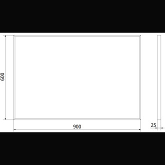 Mexen Loft obdélníkové koupelnové zrcadlo 90 x 60 cm, černý rám - 9852-090-060-000-70