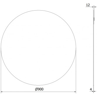 Kulaté koupelnové zrcadlo Mexen Alto 90 cm - 9853-090-090-000-00