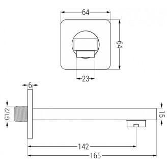 Sada podomítkové vany a sprchy Mexen Cube DR02 s 25 cm, růžové zlato 77503DR0225-60
