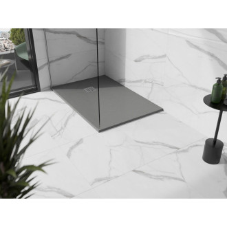 Mexen STONE+ sprchová vanička, obdélníková 90x130x3 cm, šedý beton 44619013