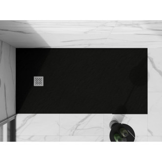 Mexen STONE+ sprchová vanička, obdélníková 90x200x3 cm, černá 44709020