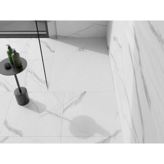 Mexen Stone+ obdélníková kompozitová vanička 120x70 cm, bílá, bílý kryt 44107012-W