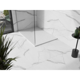 Mexen Stone+ obdélníková kompozitová vanička 120x70 cm, bílá, bílý kryt 44107012-W