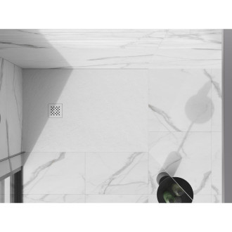 Mexen Stone+ obdélníková kompozitová vanička 140x100 cm, bílá, bílý kryt 44101014-W