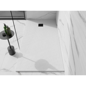 Mexen Stone+ obdélníková kompozitová vanička 180x70 cm, bílá, černý potah 44107018-B