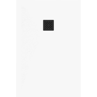 Mexen Stone+ obdélníková kompozitová vanička 130x80 cm, bílá, černý kryt 44108013-B